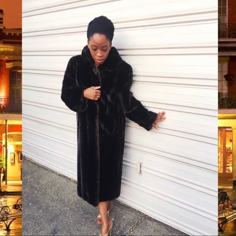 Vintage Tissavel France Faux Fur Coat